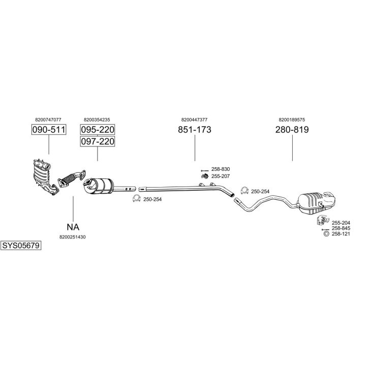 Išmetimo sistema BOSAL SYS05679