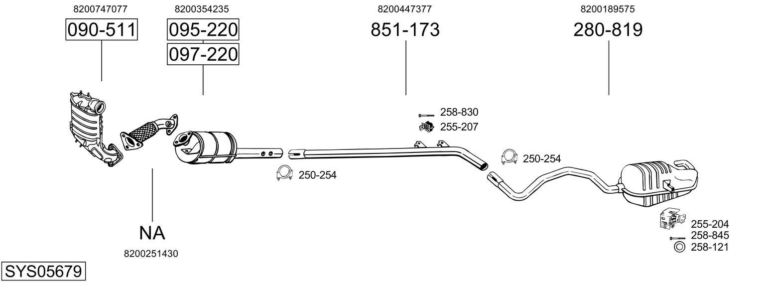 Išmetimo sistema BOSAL SYS05679