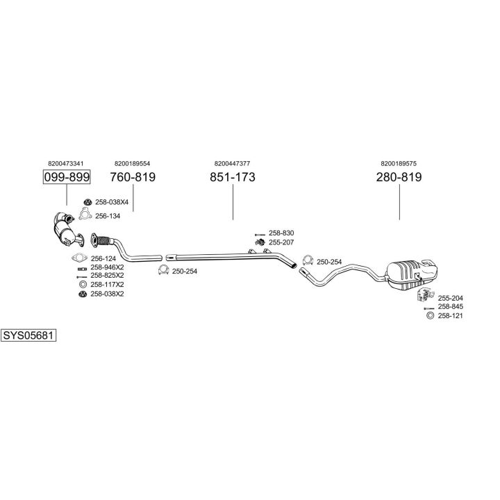 Išmetimo sistema BOSAL SYS05681