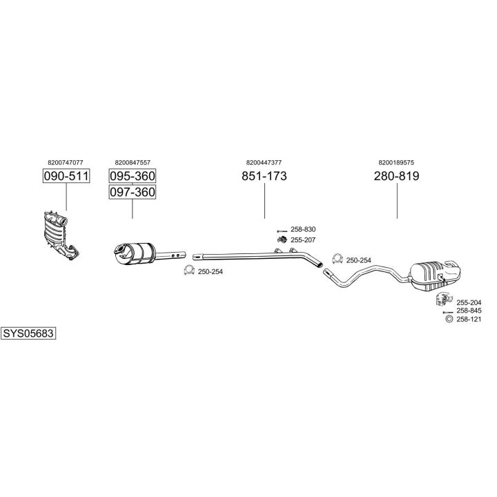 Išmetimo sistema BOSAL SYS05683