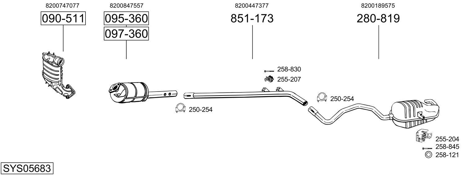 Išmetimo sistema BOSAL SYS05683