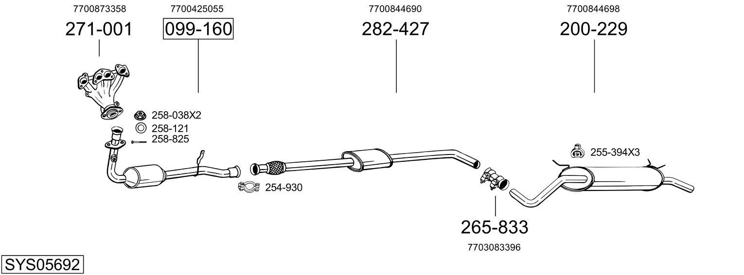 Išmetimo sistema BOSAL SYS05692