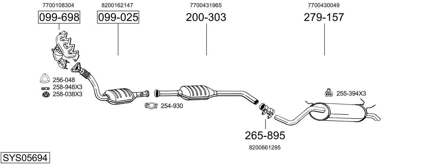 Išmetimo sistema BOSAL SYS05694