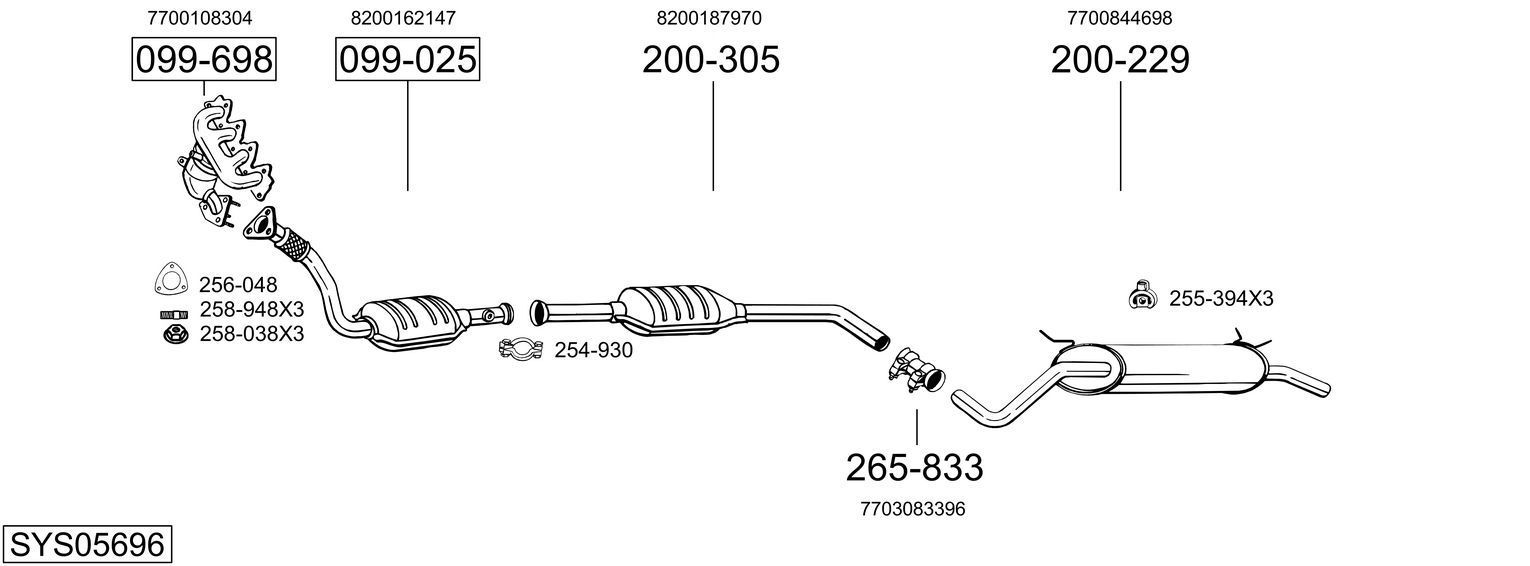 Išmetimo sistema BOSAL SYS05696