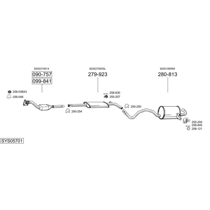 Išmetimo sistema BOSAL SYS05701
