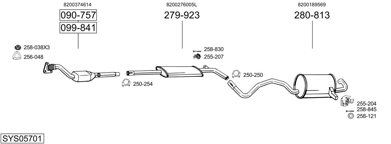Išmetimo sistema BOSAL SYS05701