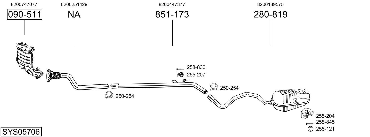 Išmetimo sistema BOSAL SYS05706
