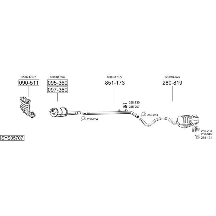 Išmetimo sistema BOSAL SYS05707