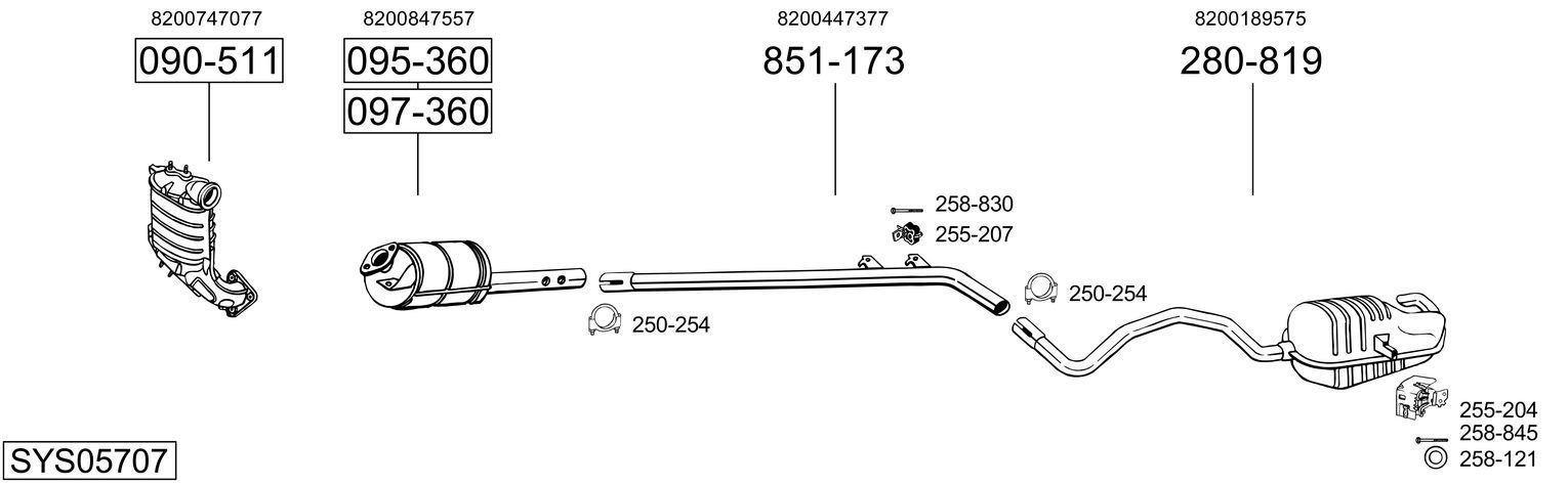 Išmetimo sistema BOSAL SYS05707