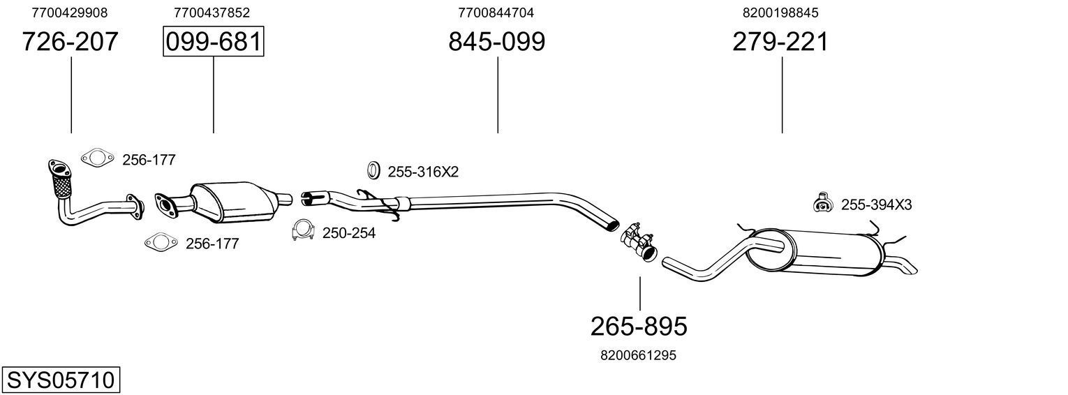 Išmetimo sistema BOSAL SYS05710