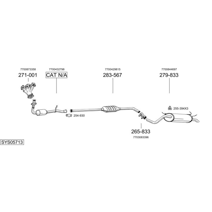 Išmetimo sistema BOSAL SYS05713