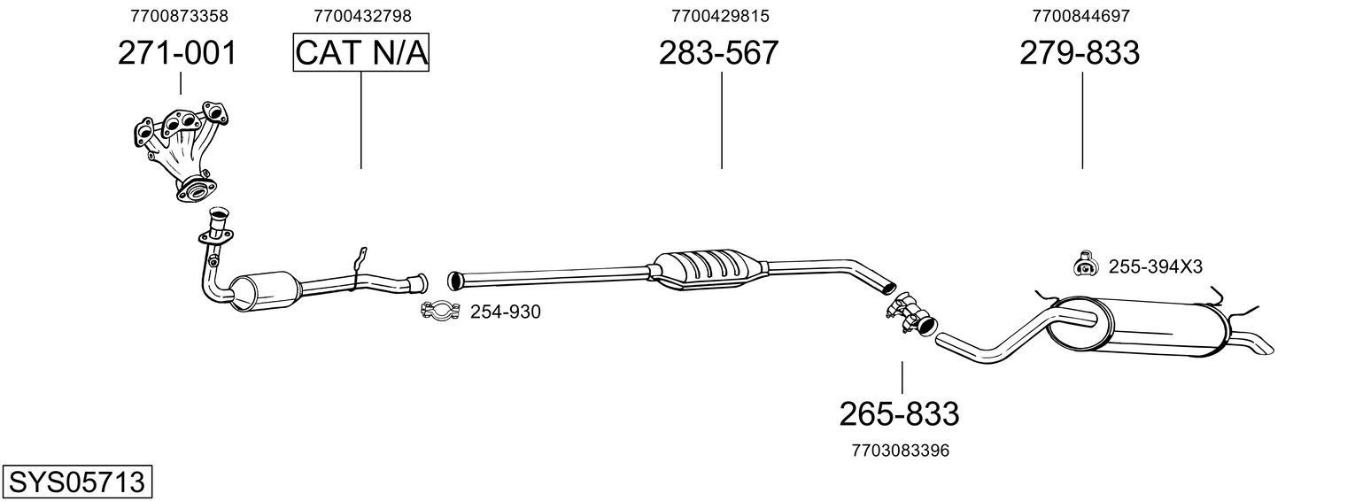 Išmetimo sistema BOSAL SYS05713