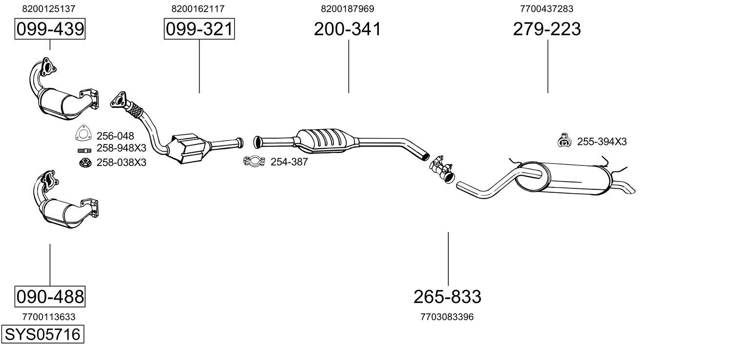 Išmetimo sistema BOSAL SYS05716