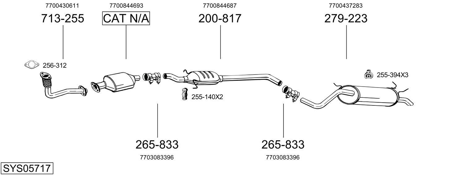 Išmetimo sistema BOSAL SYS05717