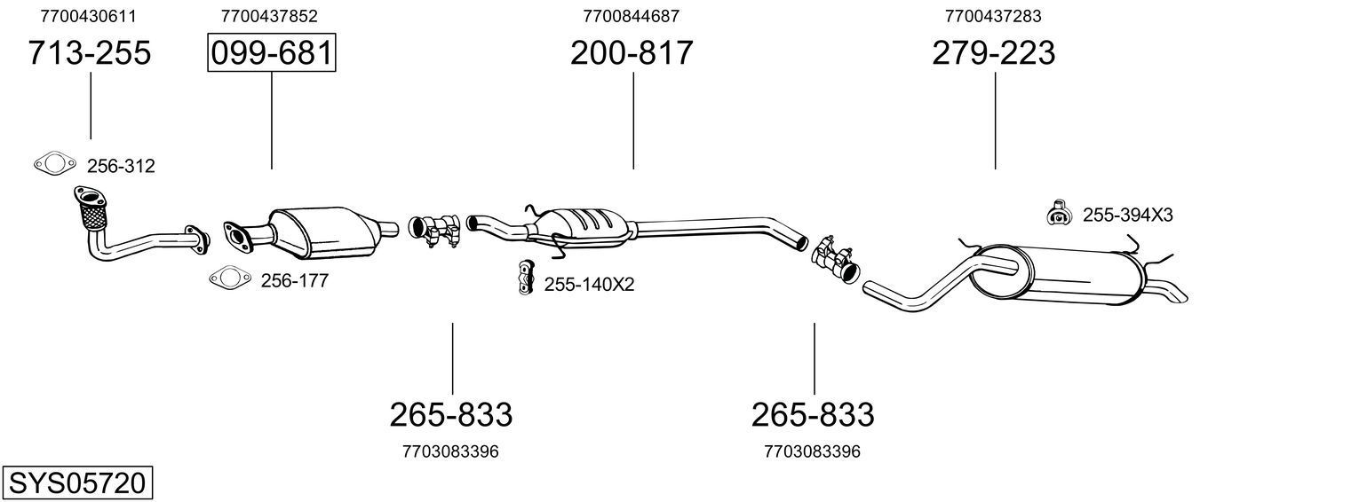 Išmetimo sistema BOSAL SYS05720