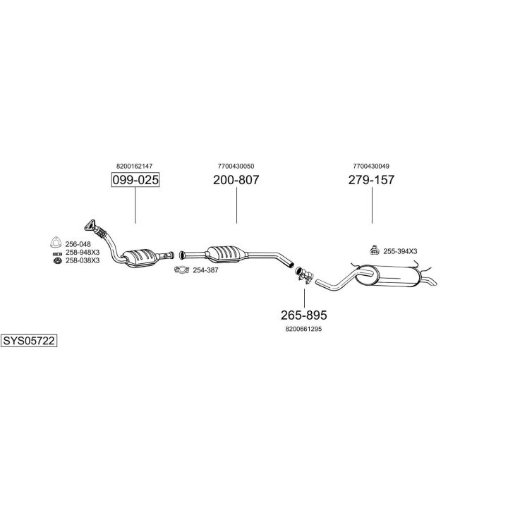 Išmetimo sistema BOSAL SYS05722