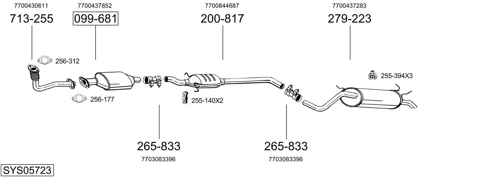 Išmetimo sistema BOSAL SYS05723
