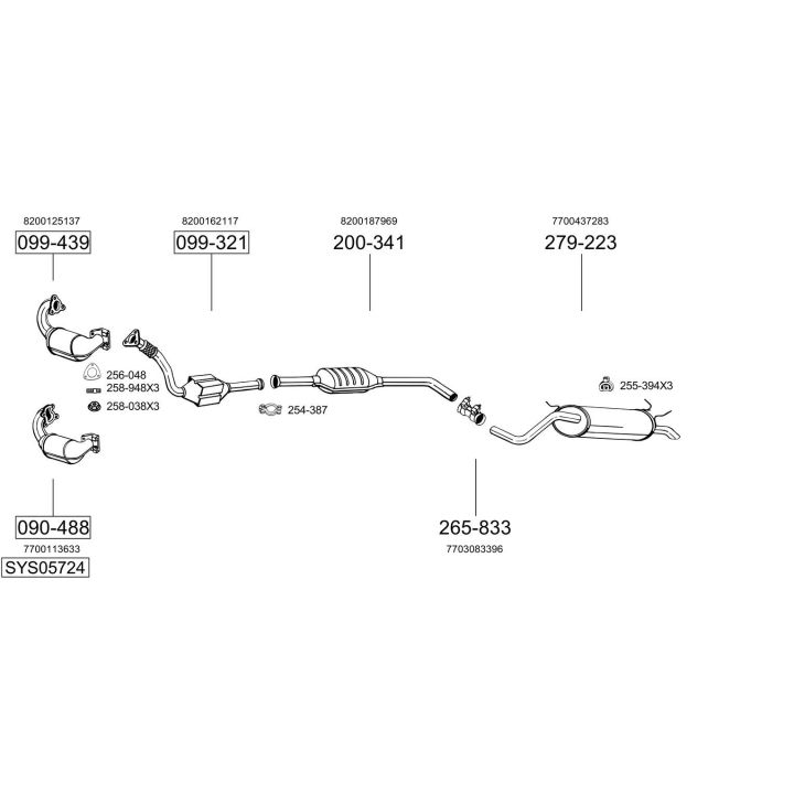 Išmetimo sistema BOSAL SYS05724