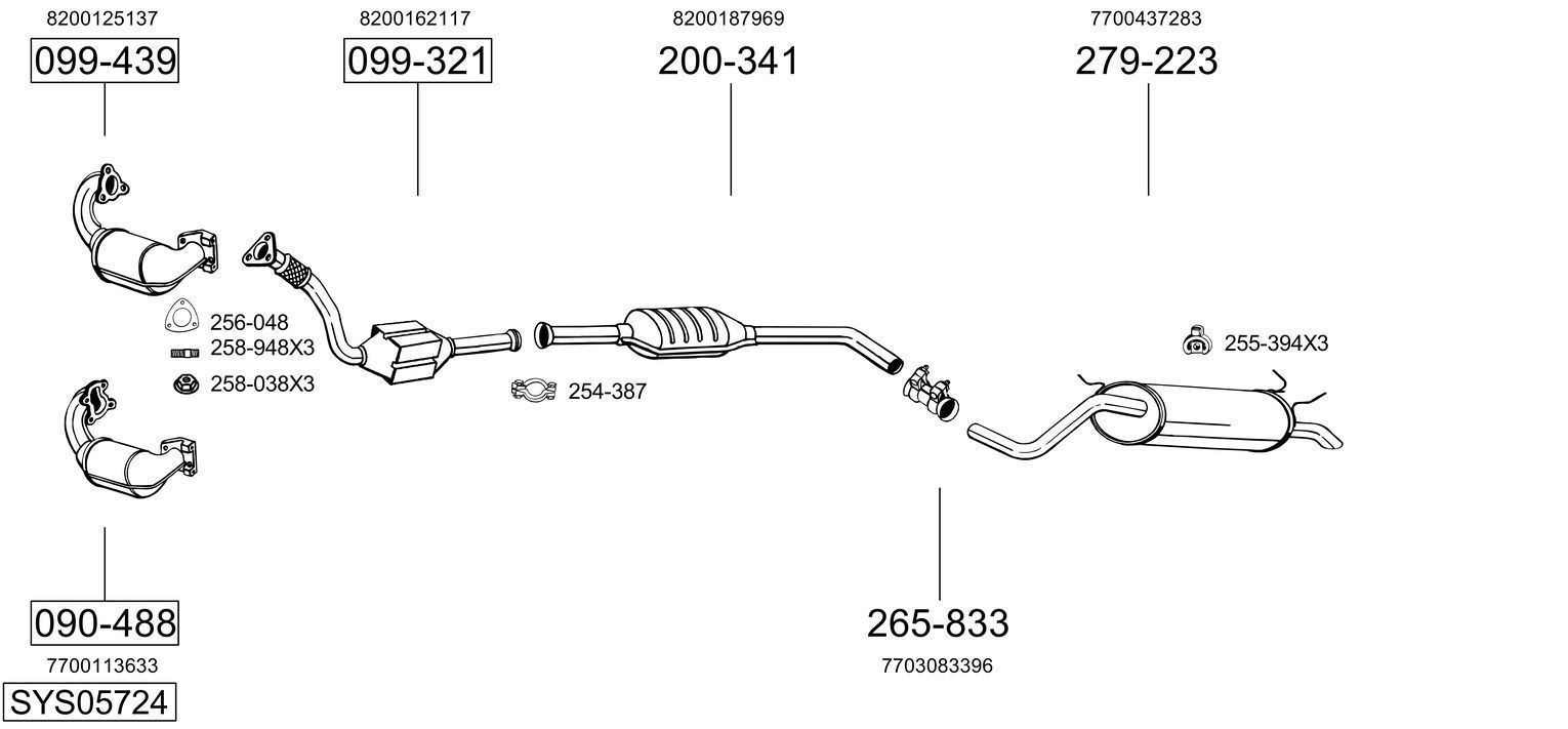 Išmetimo sistema BOSAL SYS05724