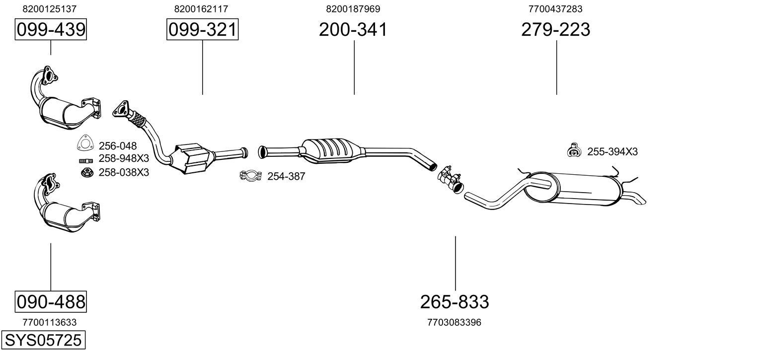 Išmetimo sistema BOSAL SYS05725