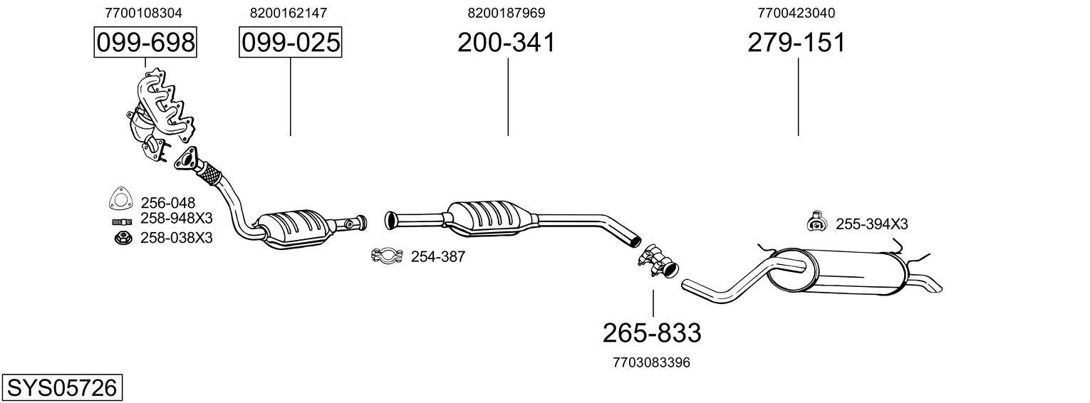 Išmetimo sistema BOSAL SYS05726