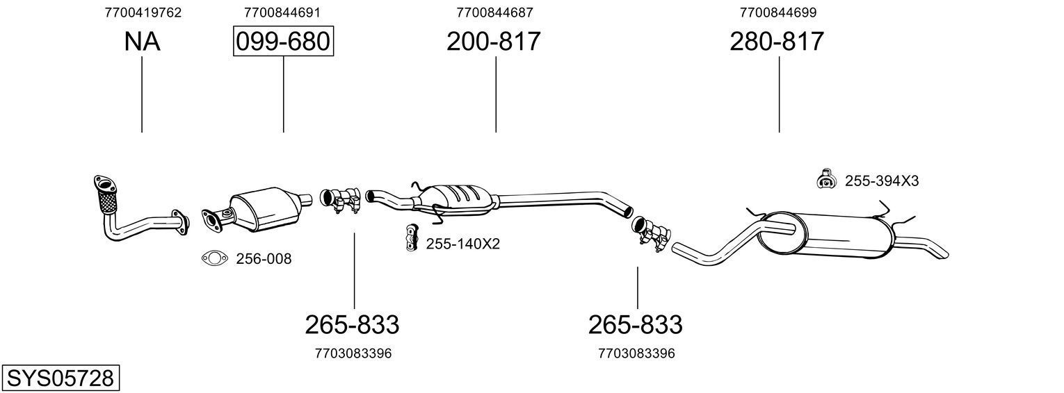 Išmetimo sistema BOSAL SYS05728