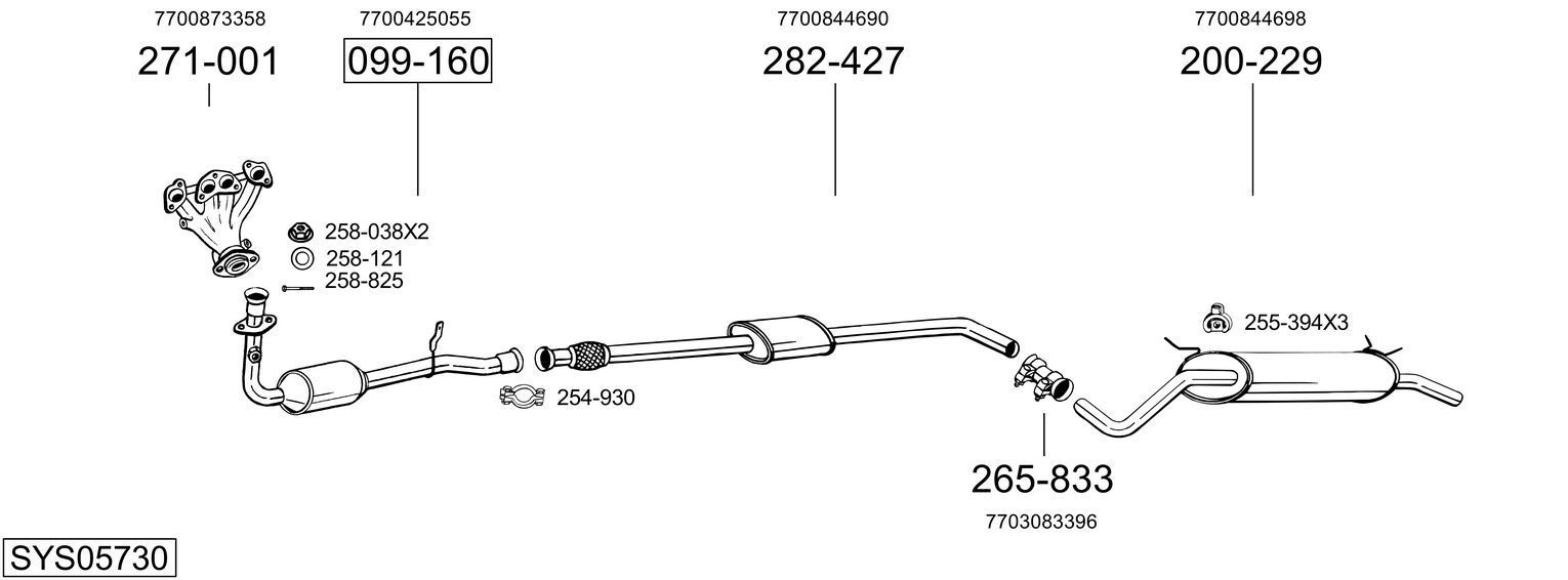 Išmetimo sistema BOSAL SYS05730