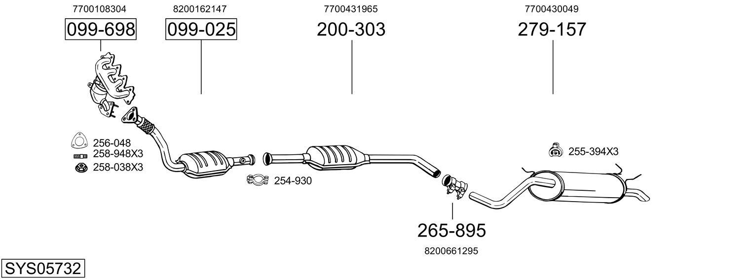 Išmetimo sistema BOSAL SYS05732
