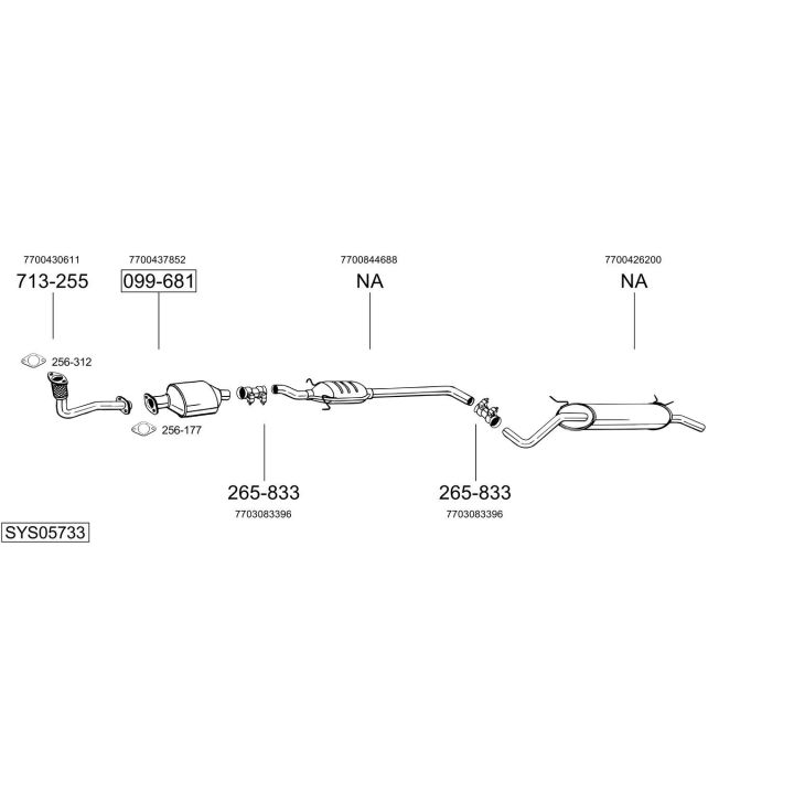 Išmetimo sistema BOSAL SYS05733