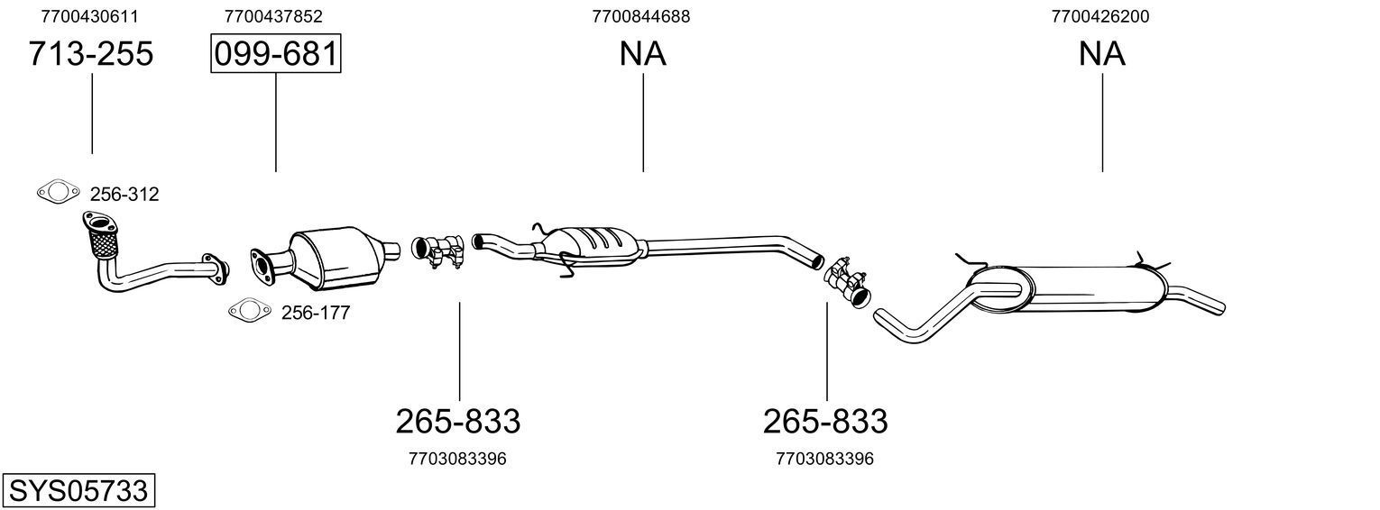 Išmetimo sistema BOSAL SYS05733