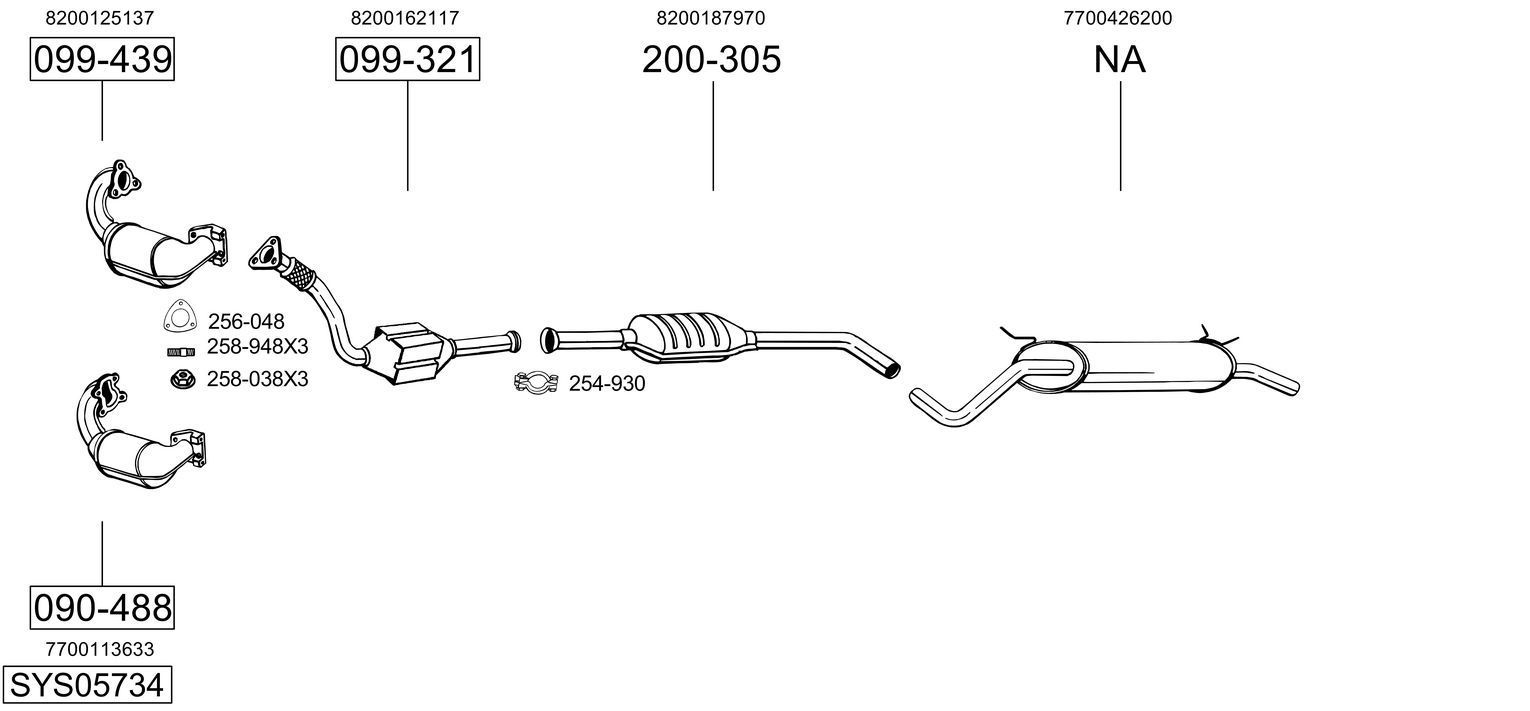 Išmetimo sistema BOSAL SYS05734