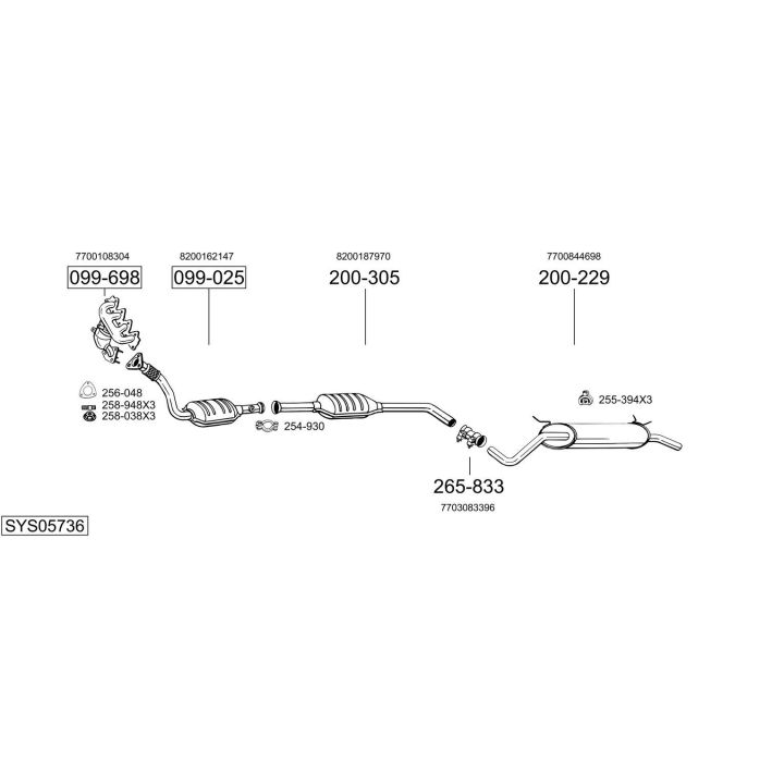 Išmetimo sistema BOSAL SYS05736