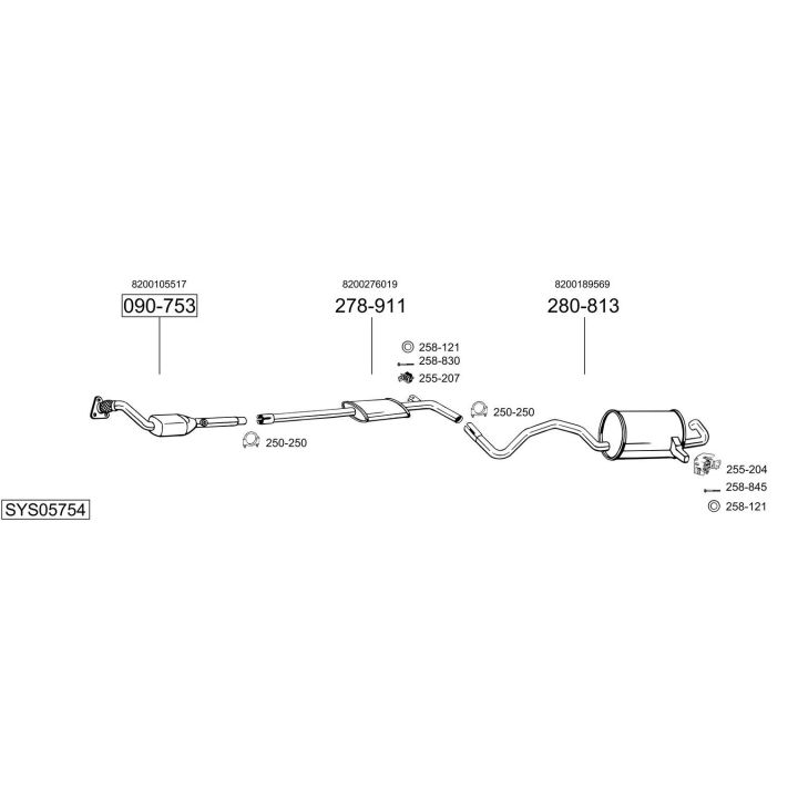 Išmetimo sistema BOSAL SYS05754
