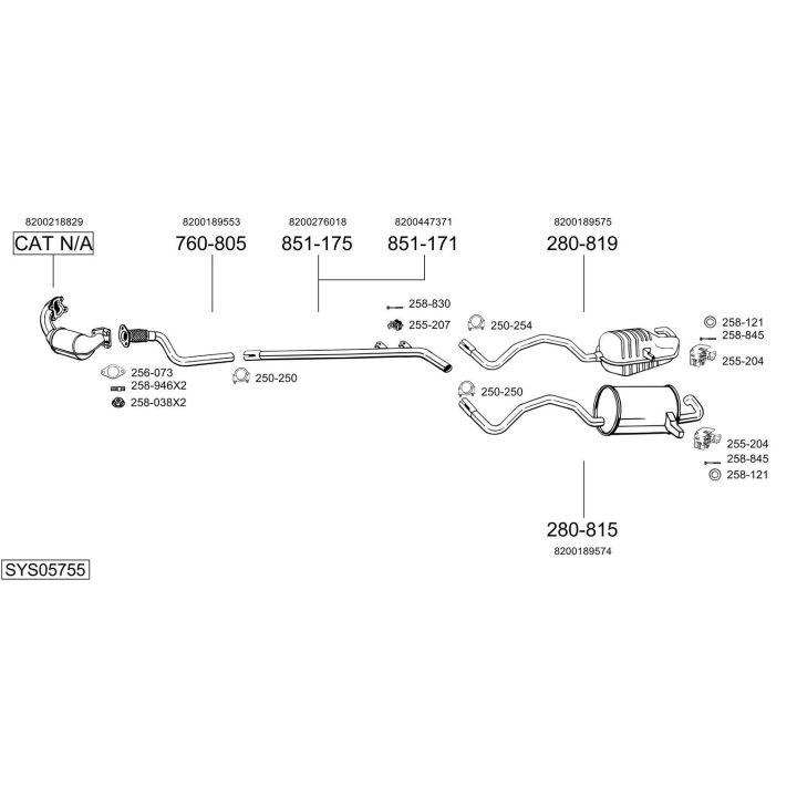 Išmetimo sistema BOSAL SYS05755
