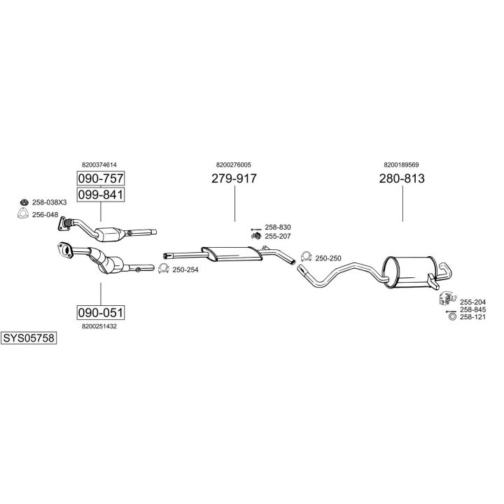 Išmetimo sistema BOSAL SYS05758