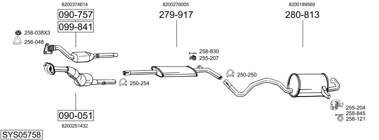 Išmetimo sistema BOSAL SYS05758