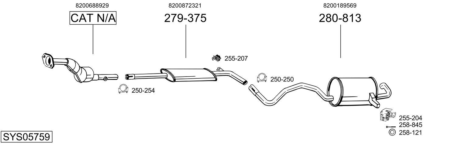 Išmetimo sistema BOSAL SYS05759