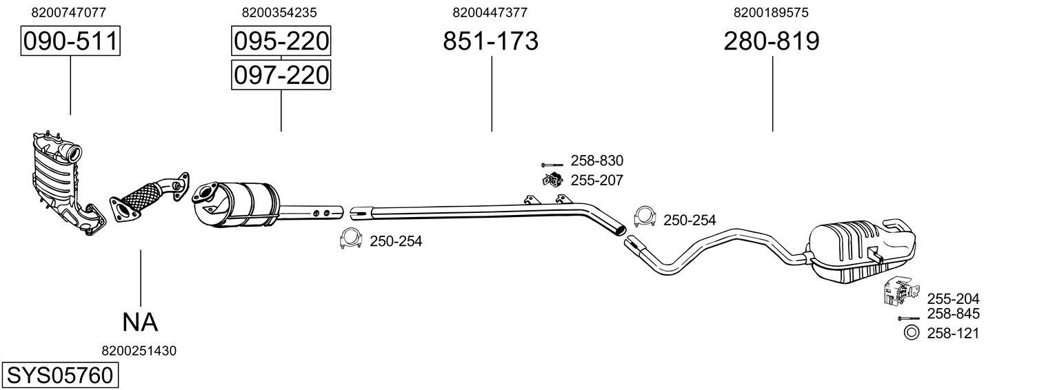 Išmetimo sistema BOSAL SYS05760