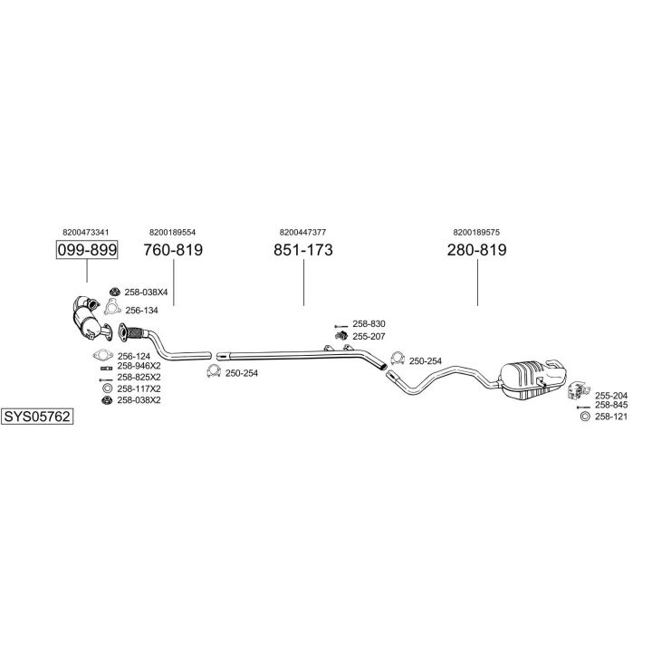 Išmetimo sistema BOSAL SYS05762