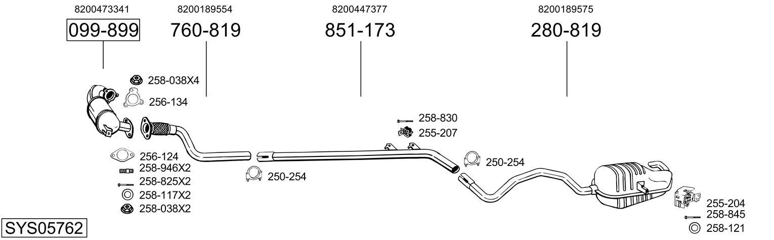Išmetimo sistema BOSAL SYS05762