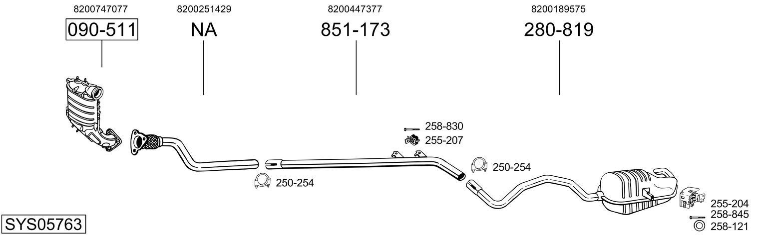 Išmetimo sistema BOSAL SYS05763