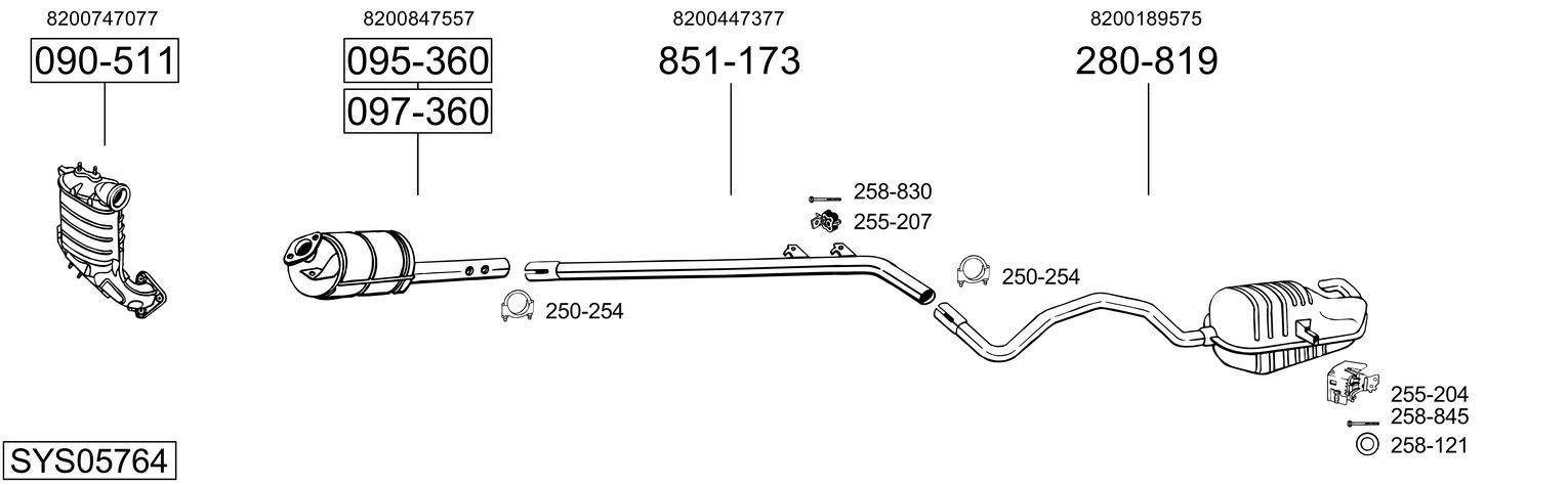 Išmetimo sistema BOSAL SYS05764
