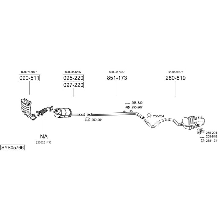 Išmetimo sistema BOSAL SYS05766