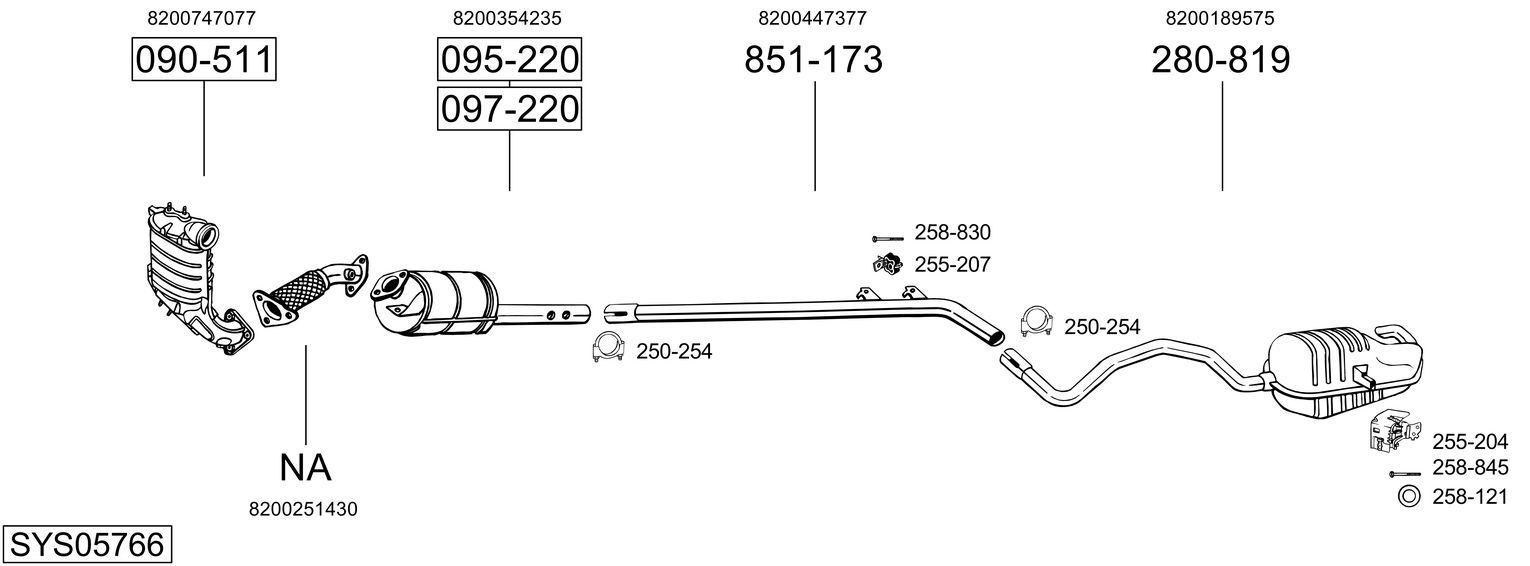 Išmetimo sistema BOSAL SYS05766