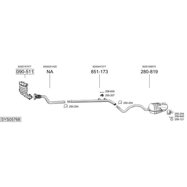 Išmetimo sistema BOSAL SYS05768