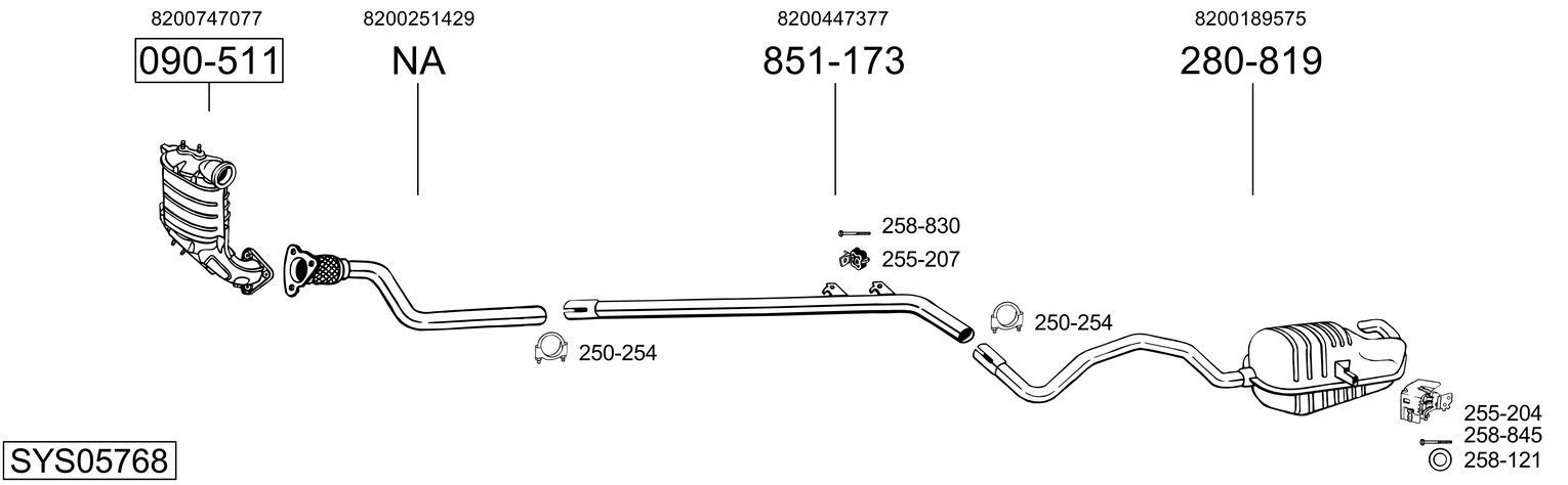 Išmetimo sistema BOSAL SYS05768