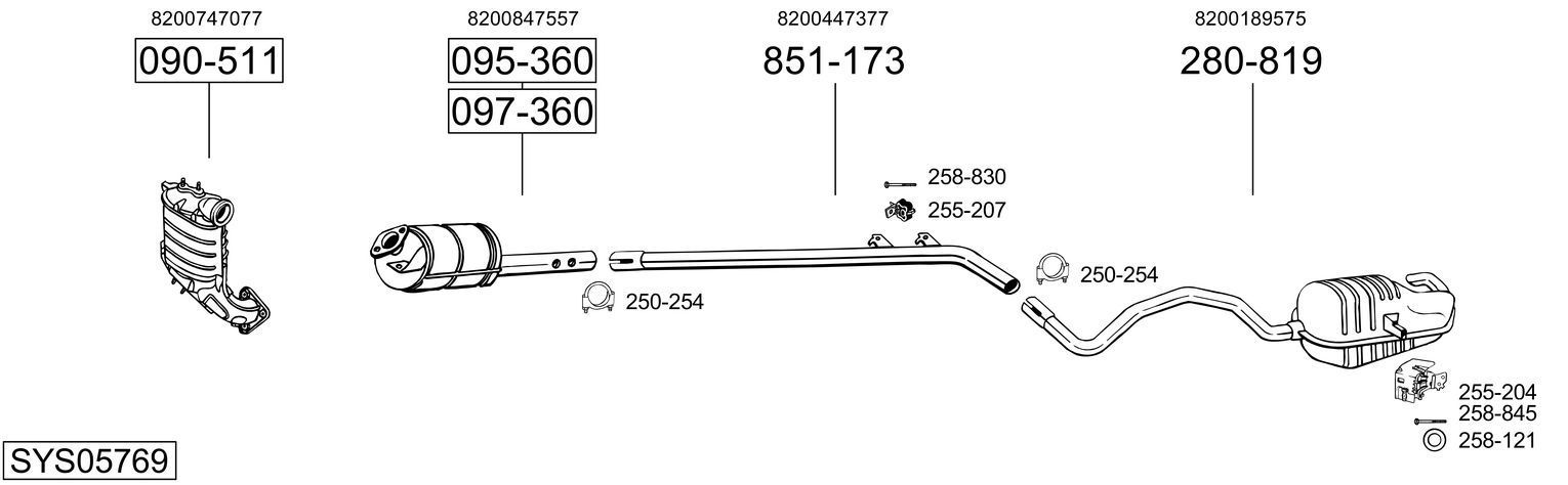 Išmetimo sistema BOSAL SYS05769