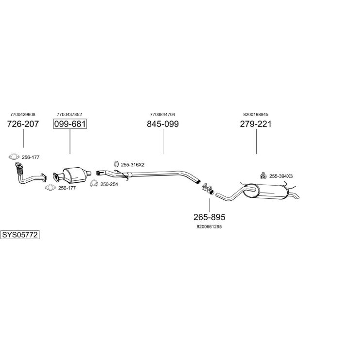 Išmetimo sistema BOSAL SYS05772