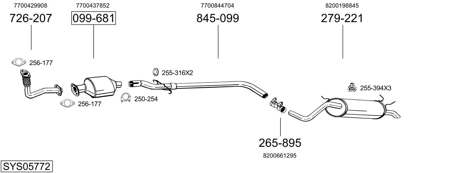 Išmetimo sistema BOSAL SYS05772