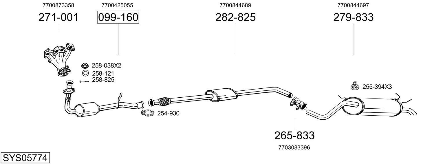 Išmetimo sistema BOSAL SYS05774